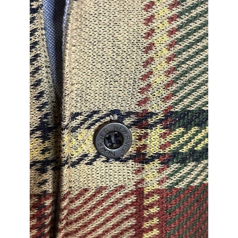 Vintage 1990’s New River Company Men’s XL Short Sleeve Plaid Polo Shirt Used - Picture 4 of 6
